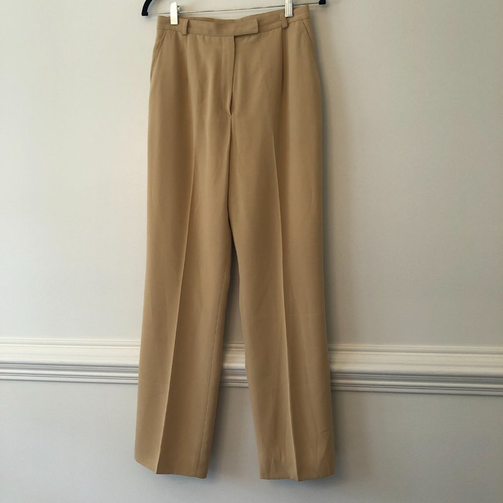 Alex New York Tailored Tan Trousers | Lined Straight Leg Pants | Size 8 - Picture 7 of 10